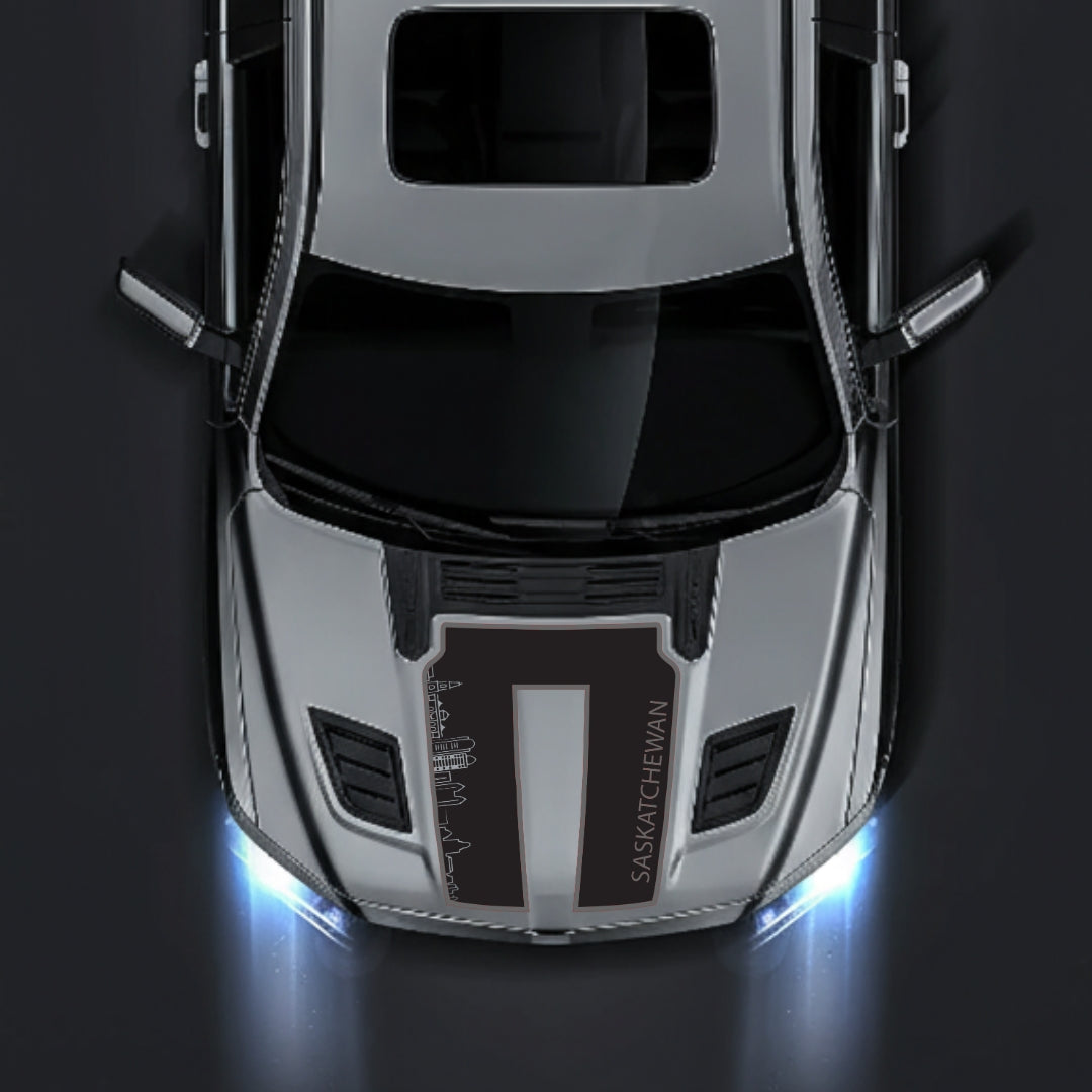 Performance Hood Panel Decal/Sticker - Saskatchewan Skyline - Cut - Border Graphic Kit - For Dodge RAM 1500 2019-2025 - Premium Vinyl