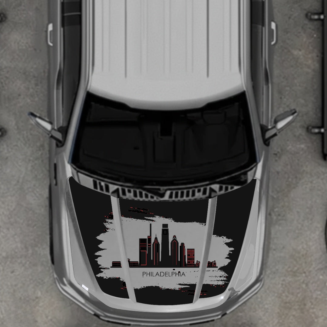 Hood Panel Decal/Sticker - Philadelphia - Cut Graphic Kit - For Ford F-150 2020-2026 - Premium Vinyl