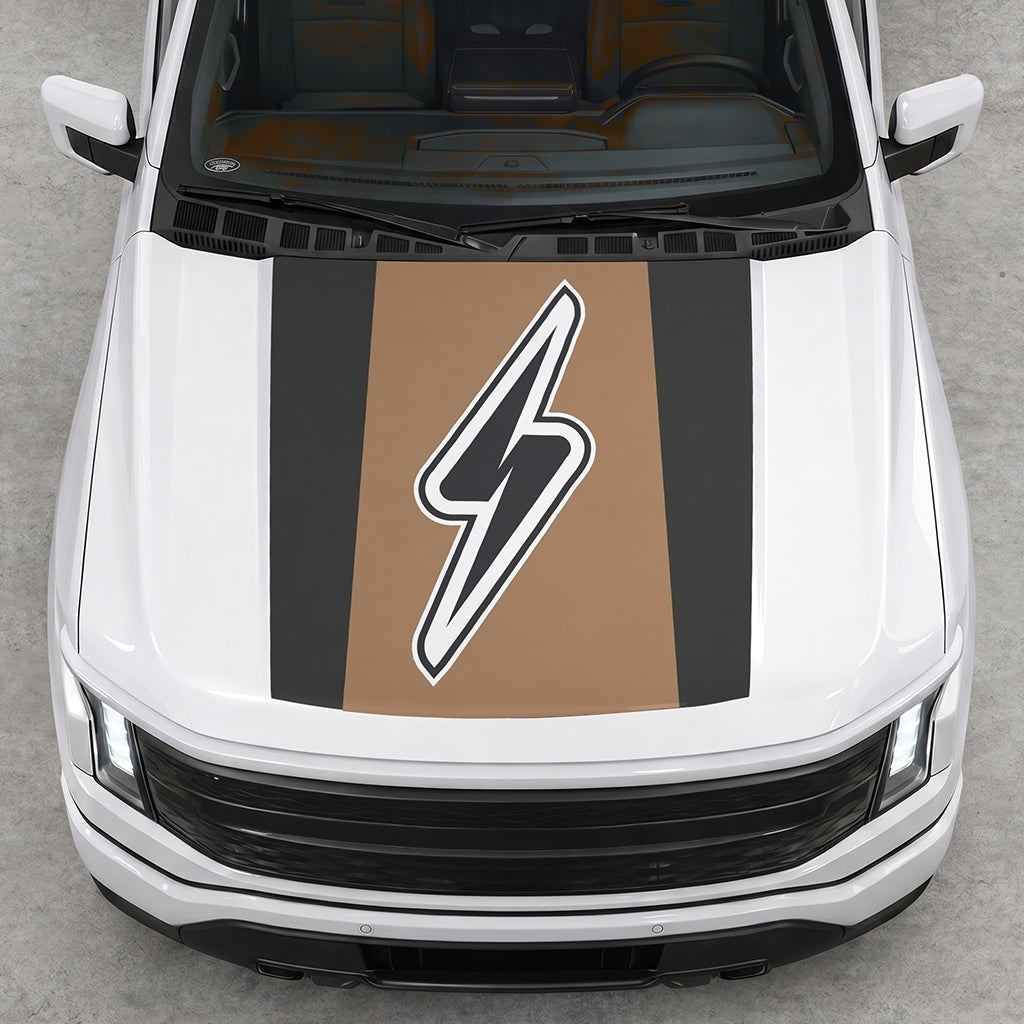 Hood Panel Decal/Sticker - Electric Solid Graphic Decal Graphic Kit - For FORD F-150 2015-2020 - Premium Vinyl