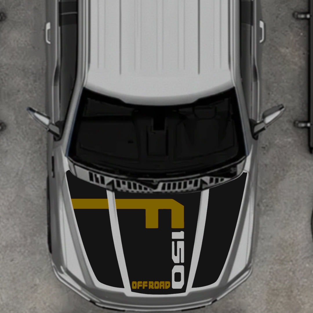 Hood Panel Decal/Sticker - Stlye 8 - Cut Graphic Kit - For Ford F-150 2020-2026 - Premium Vinyl
