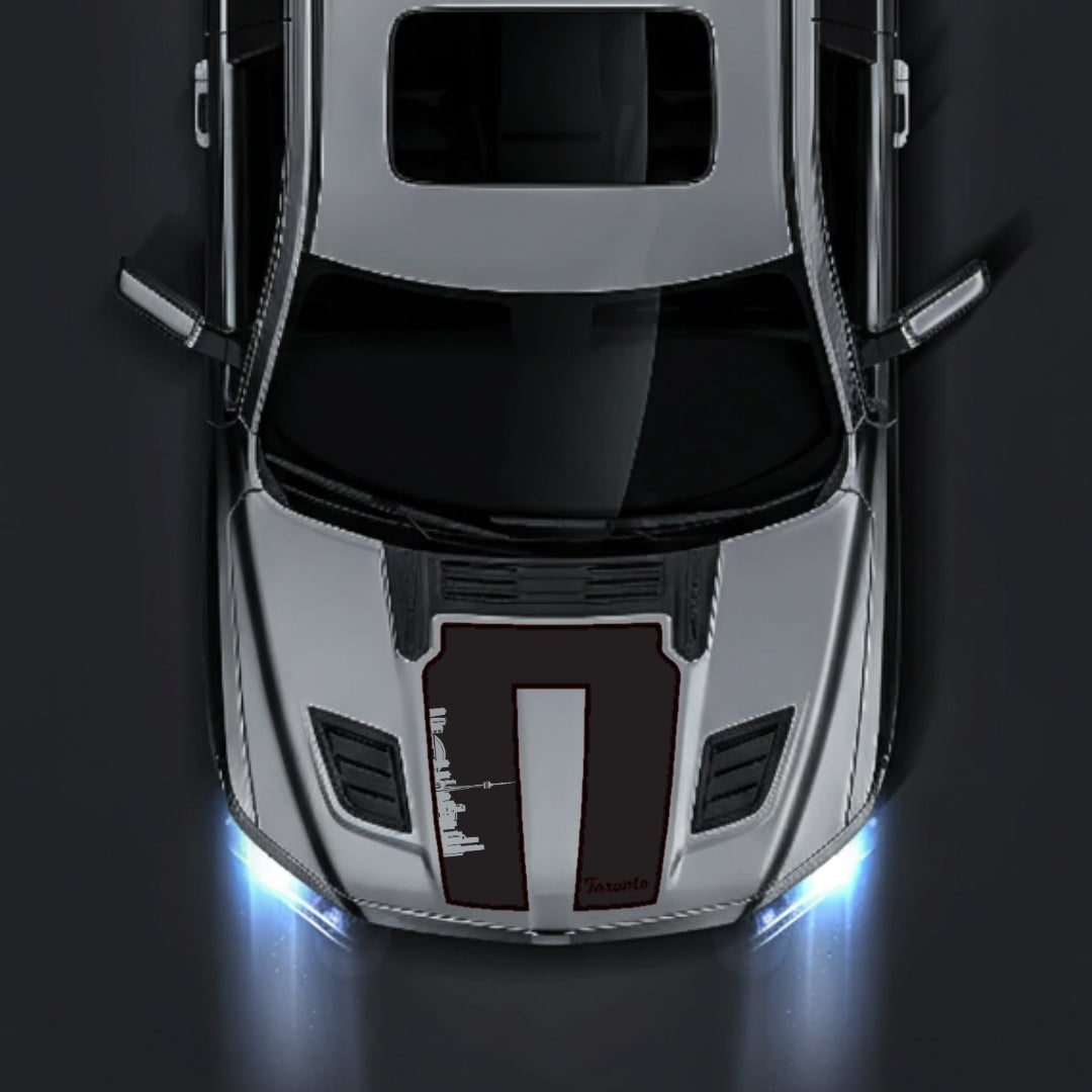 Hood Panel Decal/Sticker - Toronto Skyline - Cut - Border Graphic Kit - For Dodge RAM 1500 2019-2025 - Premium Vinyl