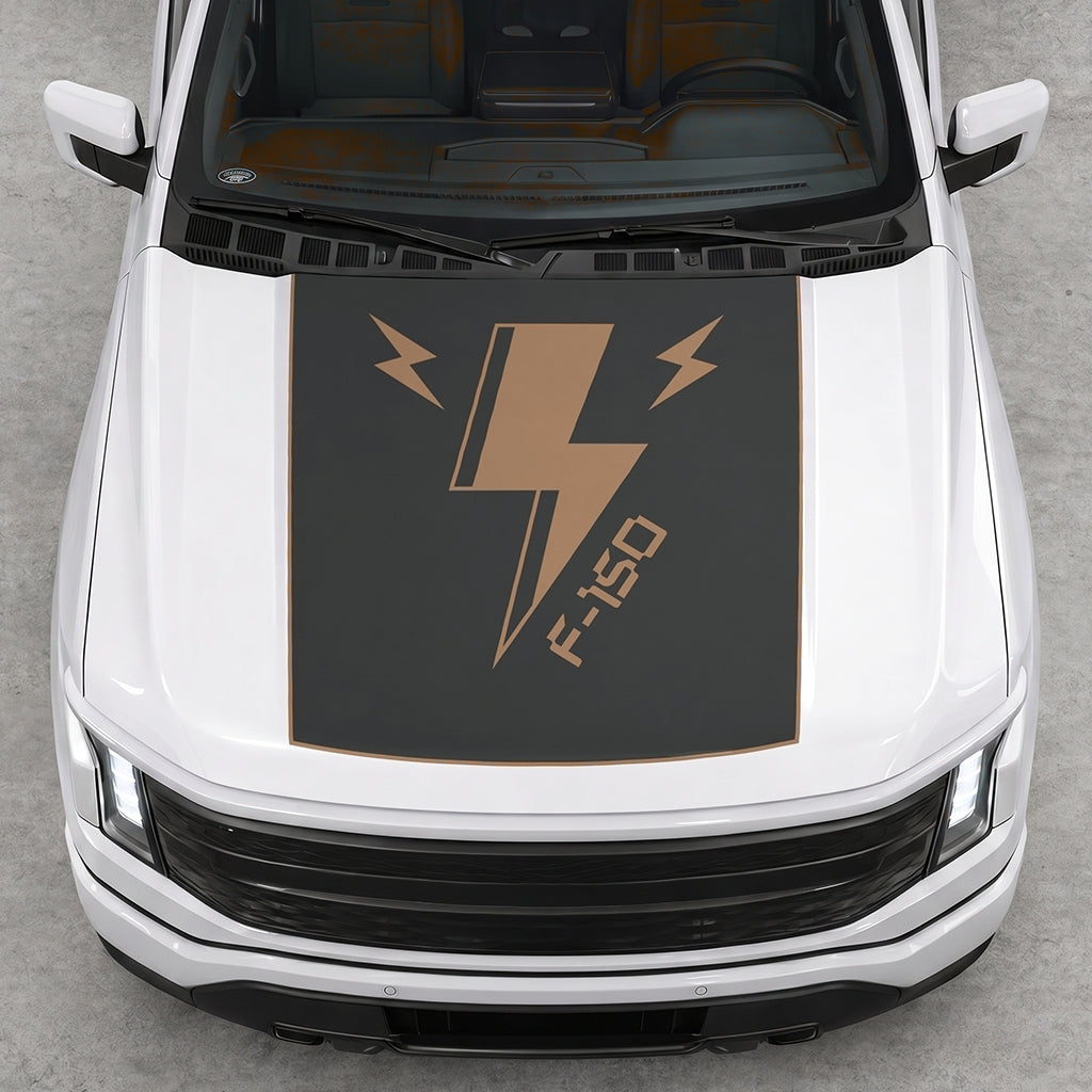 Hood Panel Decal/Sticker - Triple Electric Graphic Decal Graphic Kit - For FORD F-150 2015-2020 - Premium Vinyl