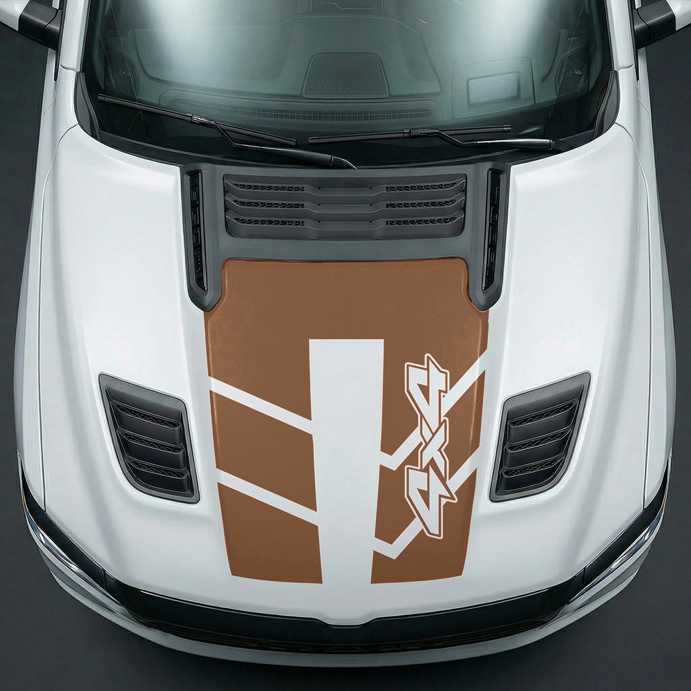 Hood Panel Decal/Sticker - Bold 4x4 Geometric Chevron Graphic Kit - For Dodge Ram 2019-2025 - Premium Vinyl