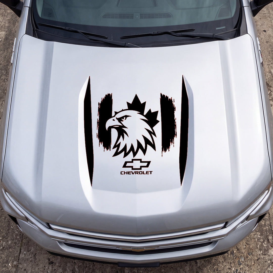 Hood Panel Decal/Sticker - Canadaian Eagle Graphic Decal Graphic Kit - For Chevrolet Silverado 2019-2024 - Premium Vinyl