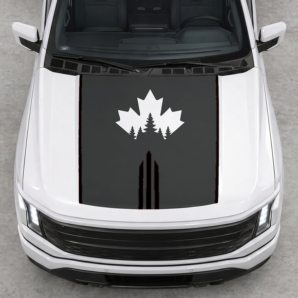Hood Panel Decal/Sticker - Maple and Forest Graphic Decal Graphic Kit - For Ford F-150 2015-2020 - Premium Vinyl