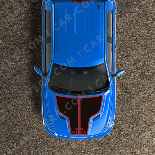 Hood Panel Decal/Sticker - Canada Style Graphic Kit - For Ram 1500 2009-2018 Rebel - Premium Vinyl