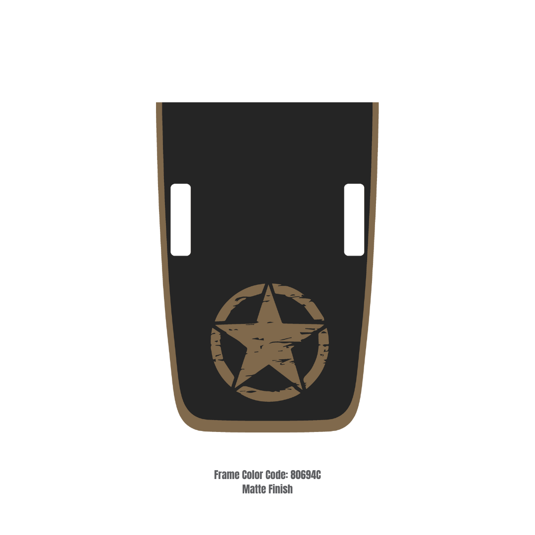 Hood Decal/Sticker – STAR Style Kit – for JL/JLU/JT/4XE Rubicon Hood – Made in Canada
