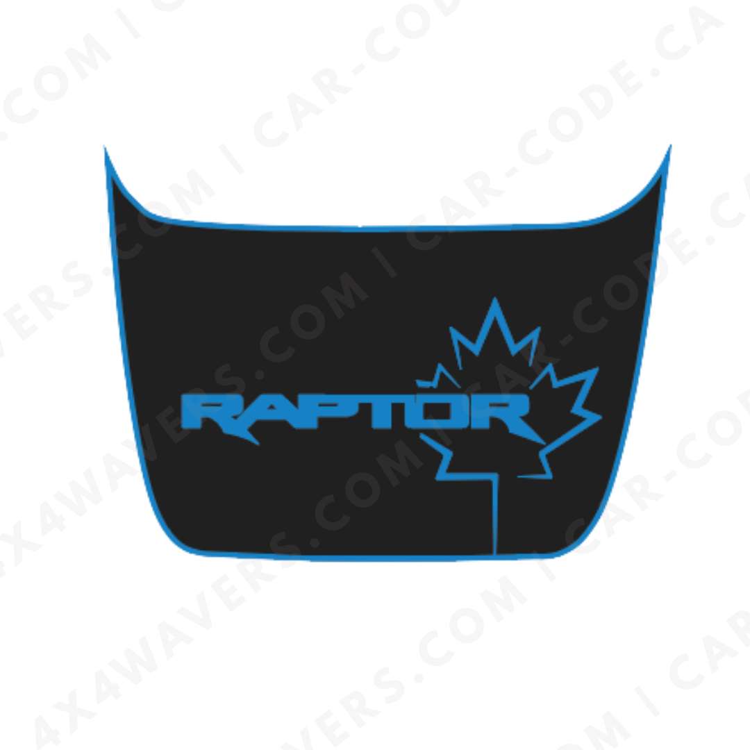 Hood Panel Decal/Sticker - RAPTOR Maple Leaf - For Ford F-150 Raptor 2017-2024 - Matte Printed 3M or Avery Cut-Vinyl