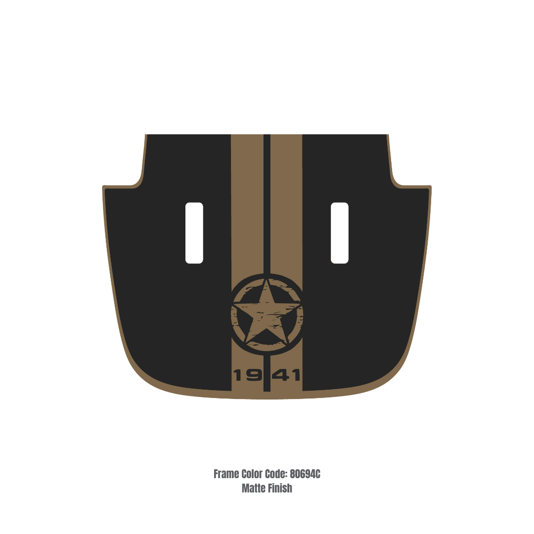 Hood Decal/Sticker - Star Stripe Style Kit – for JL/JLU/JT/4XE Sahara Hood – Made in Canada