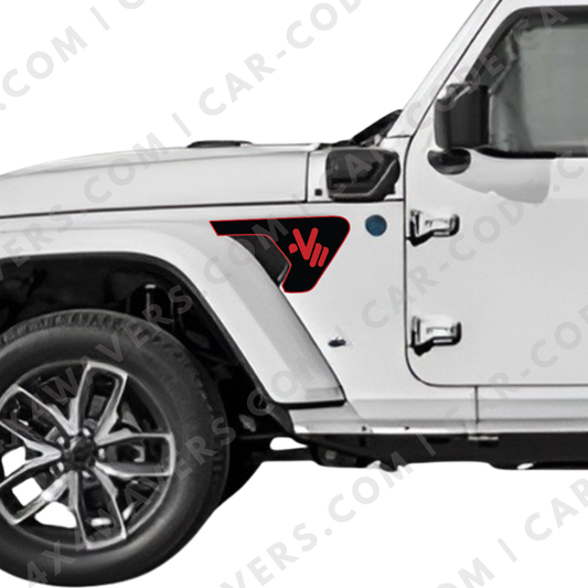 Fender Insert Decal/Sticker - Wave Style Graphic Kit - For Jeep Wrangler/Gladiator JL/JLU/JT 2018+ - Premium Vinyl