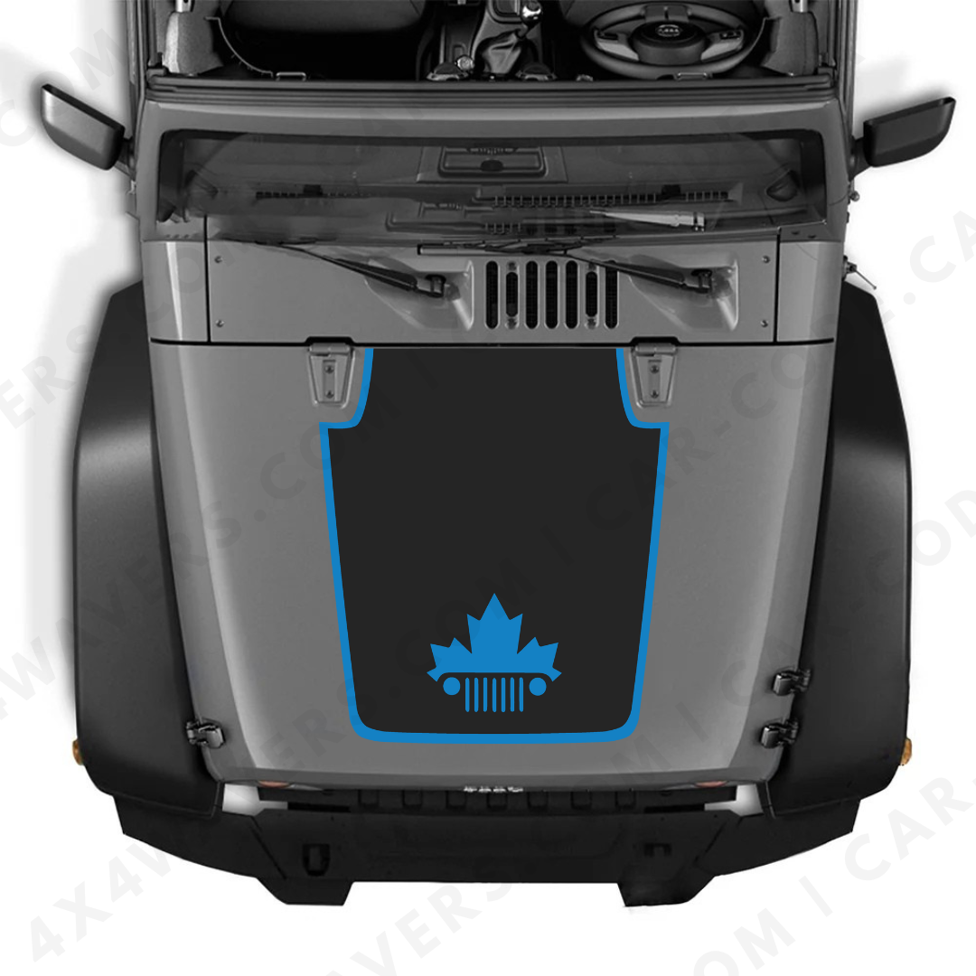 Decal Sticker Kit for JK Hood  – Vinyl Car Decals for Jeep Wrangler Models – Made in Canada Compatible with JK 2007 - 2018