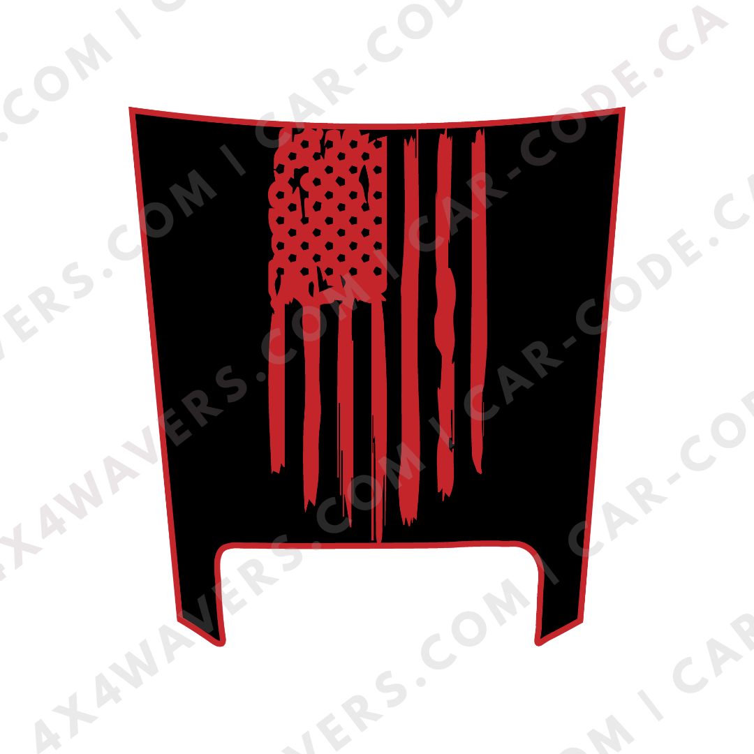 Hood Panel Decal/Sticker - USA flag Graphic Kit - For Ram 1500 2019-2024 TRX - Premium Vinyl
