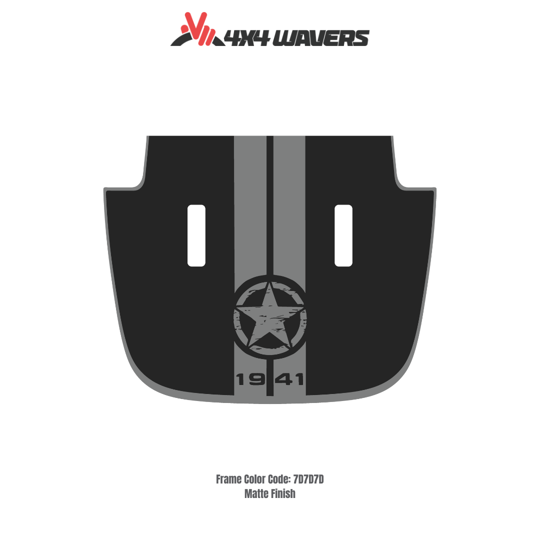 STAR STRIPE Decal Sticker Kit for JL SAHARA Hood – Vinyl Car Decals for Jeep Wrangler Models – Made in Canada - Compatible with JL 2018 - 2025