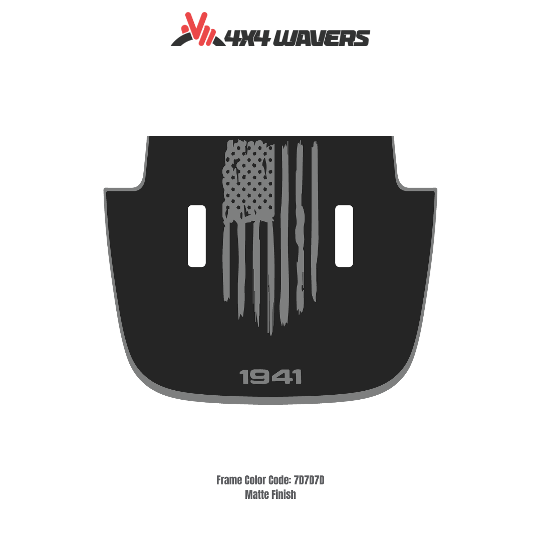 AMERICA 1941 Decal Sticker Kit for JL SAHARA Hood – Vinyl Car Decals for Jeep Wrangler Models – Made in Canada - Compatible with JL 2018 - 2025