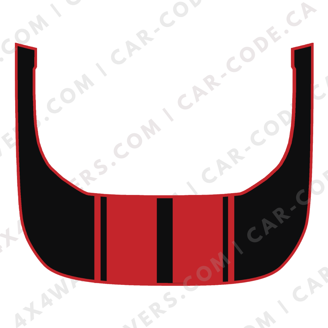 Hood Panel Decal/Sticker - Racing Stripes Graphic Kit - For Ford Bronco Raptor 2021-2024 - Premium Vinyl