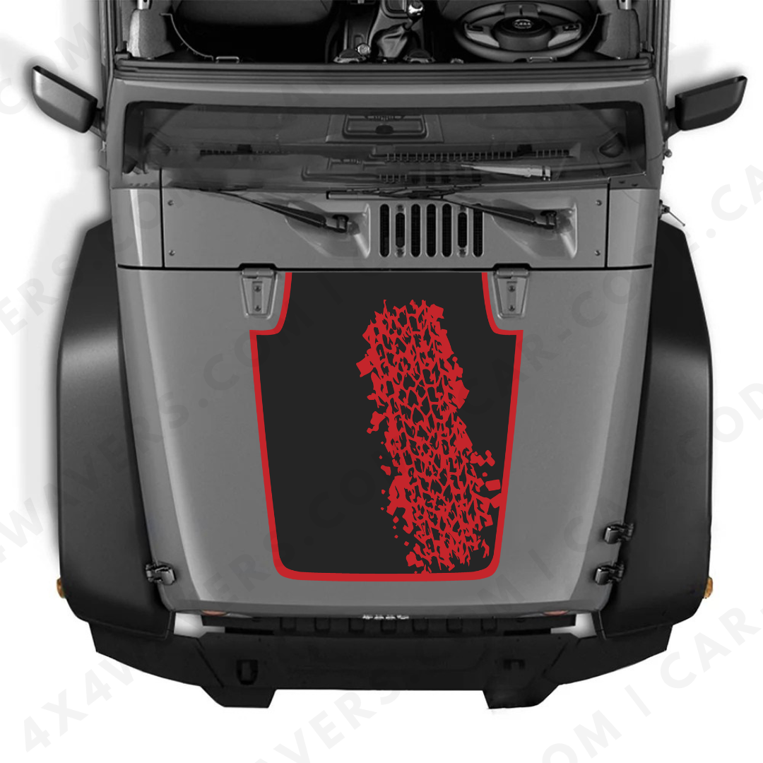 Decal Sticker Kit for JK Hood MUD Style – Vinyl Car Decals for Jeep Wrangler Models – Made in Canada Compatible with JK 2007 - 2018