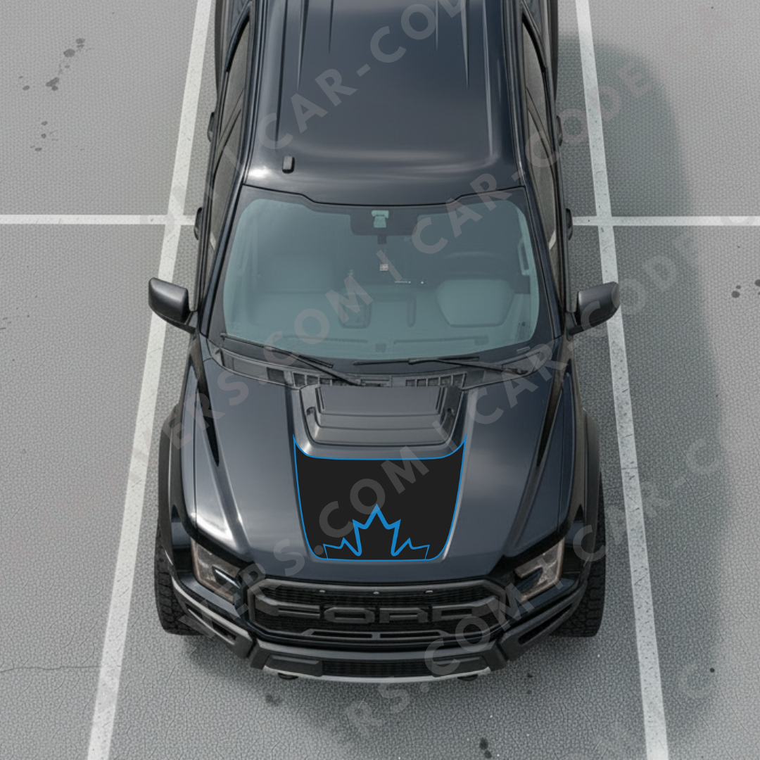 Hood Panel Decal/Sticker - Maple Edge - For Ford F-150 Raptor 2017-2025 - Matte Printed 3M or Avery Cut-Vinyl