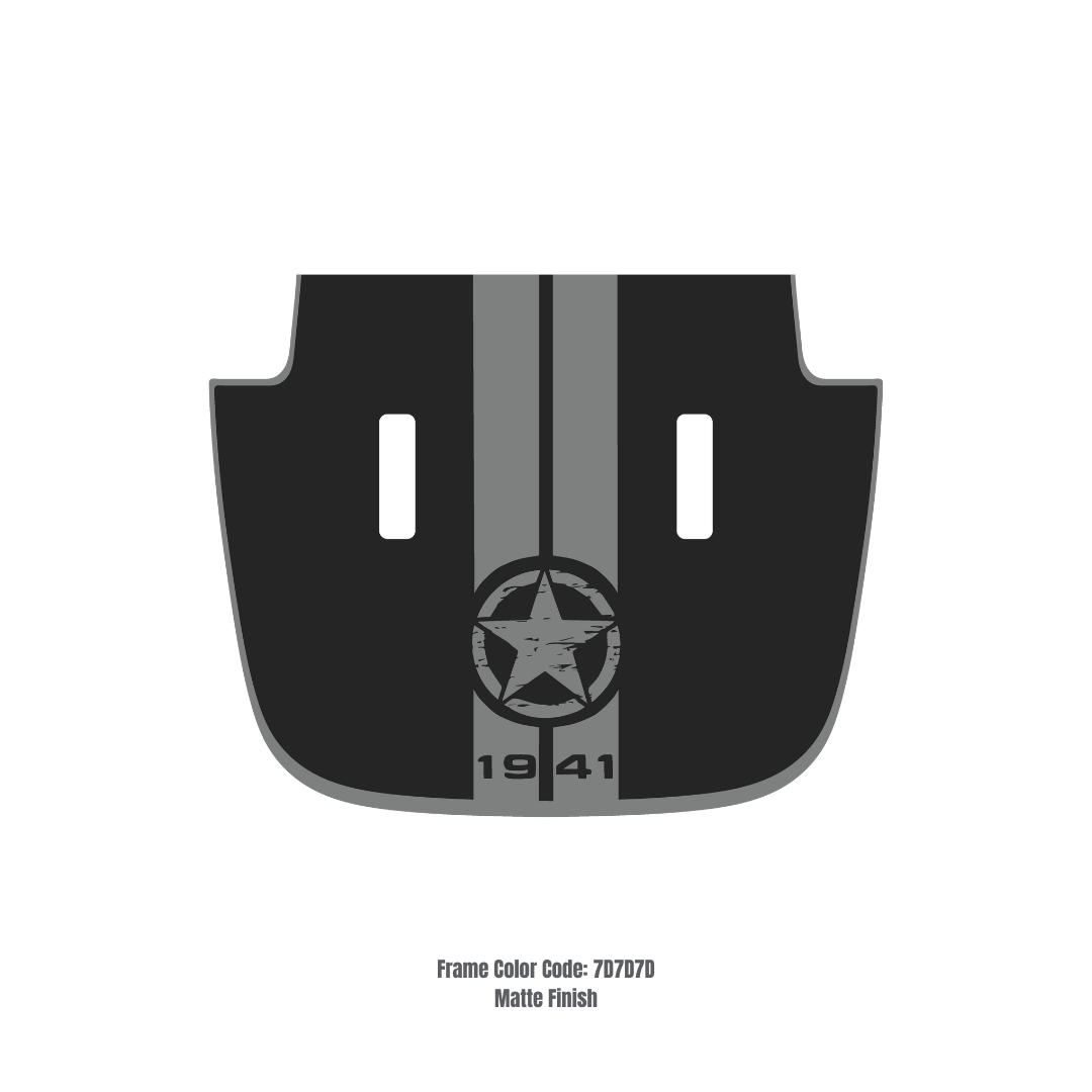 Hood Decal/Sticker - Star Stripe Style Kit – for JL/JLU/JT/4XE Sahara Hood – Made in Canada