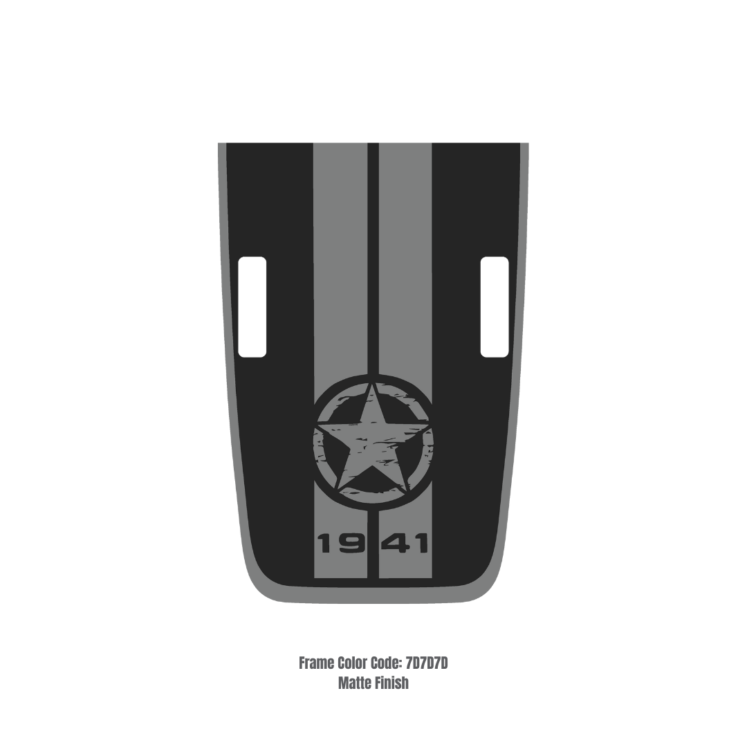 Hood Decal/Sticker – STAR STRIPE Style Kit – for JL/JLU/JT/4XE Rubicon Hood – Made in Canada