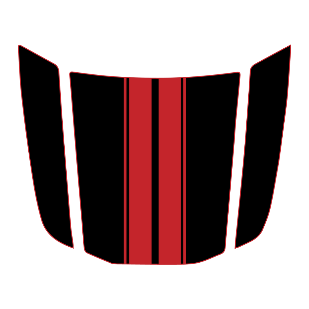 Hood Panel Decal/Sticker - Racing Stripes Graphic Kit - For Toyota 4Runner 2014-2024 - Premium Vinyl