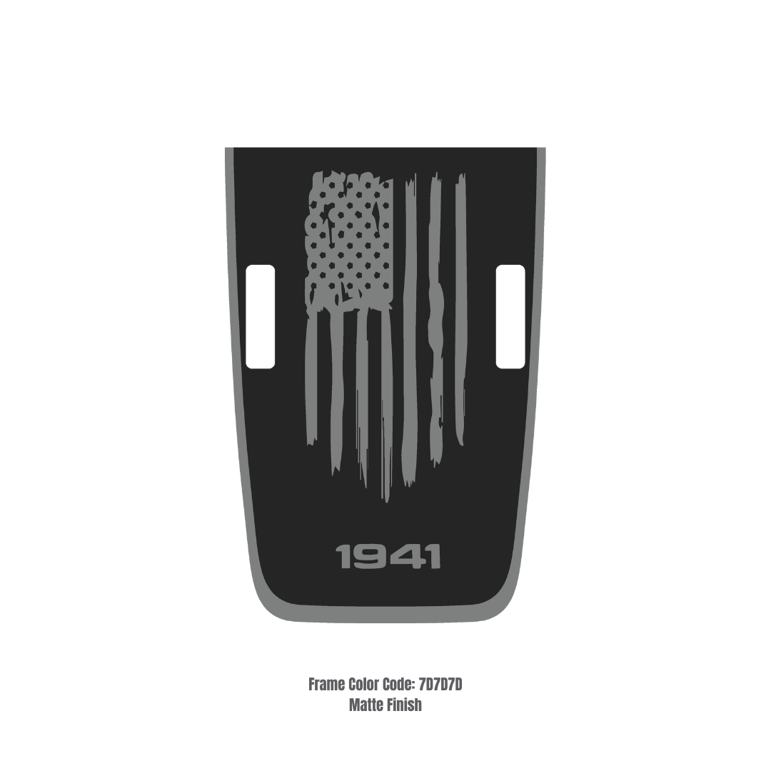 Hood Decal/Sticker – AMERICA 1941 Style Kit – for JL/JLU/JT/4XE Rubicon Hood – Made in Canada