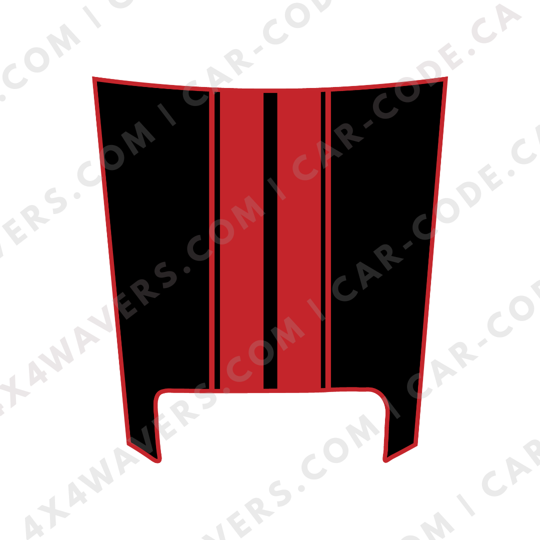 Hood Panel Decal/Sticker - Racing Stripes Graphic Kit - For Ram 1500 2019-2024 TRX - Premium Vinyl