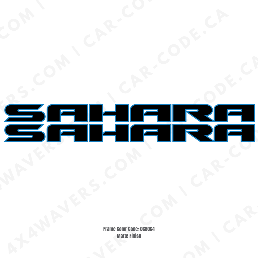 Hood Sides Decal/Sticker - SAHARA Style Kit  – for Jeep Wrangler Models – Made in Canada