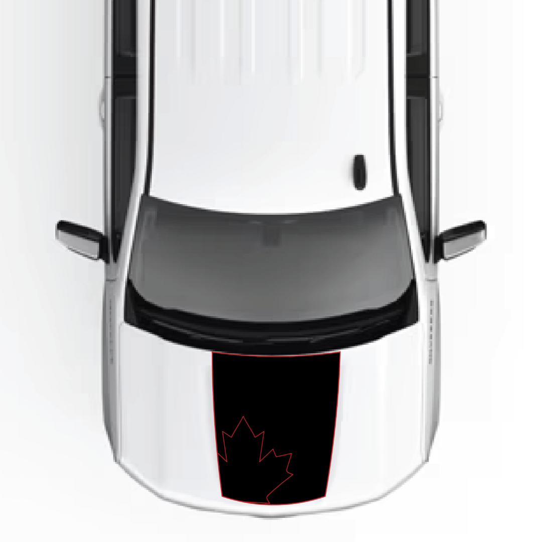 Hood Panel Decal/Sticker - Canada Leaf Graphic Kit - For Chevrolet Silverado 2019-2024 - Premium Vinyl