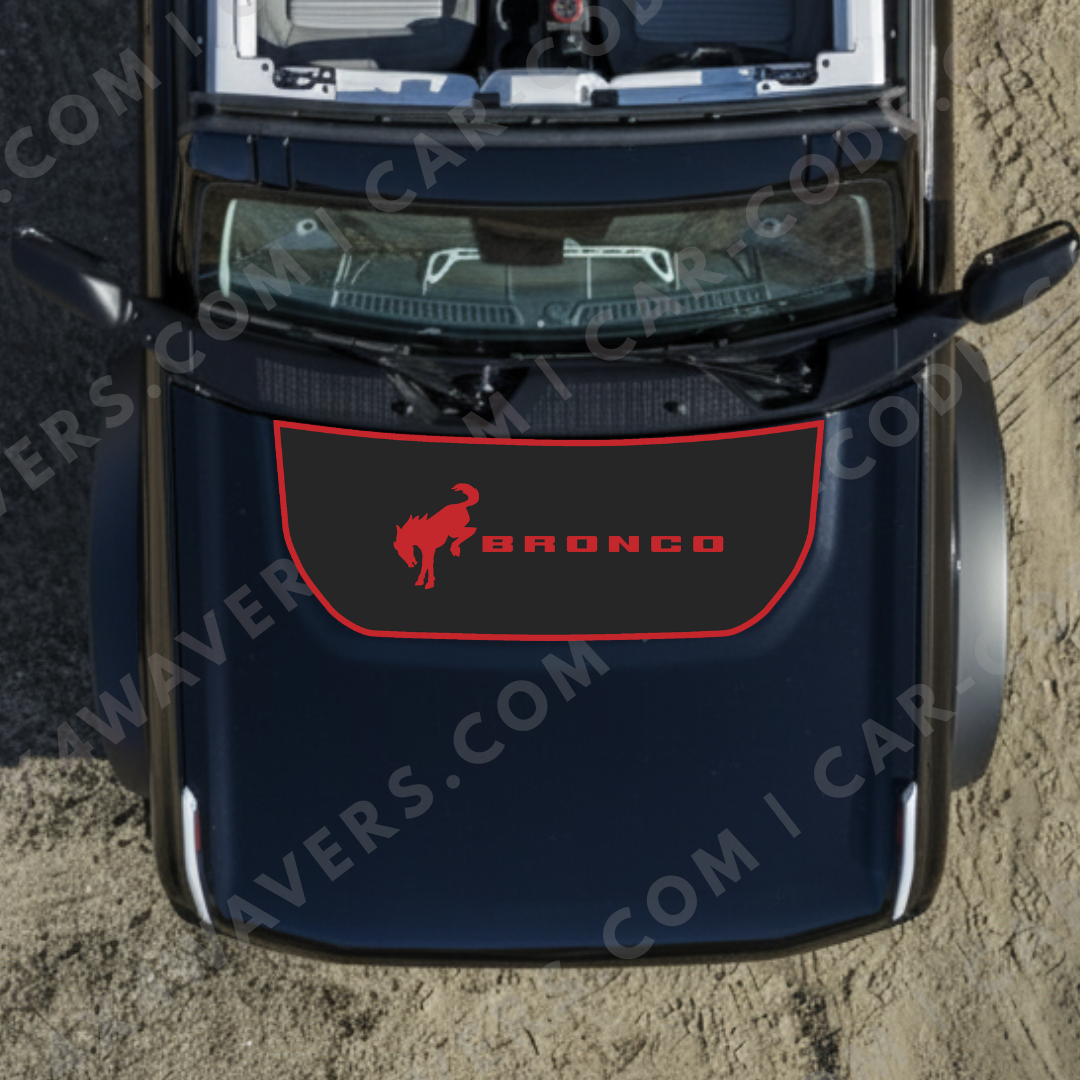 Hood Panel Decal/Sticker - Wild Horse 2 Graphic Kit - For Ford Bronco 2021-2024 - Premium Vinyl