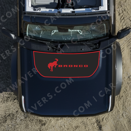 Hood Panel Decal/Sticker - Wild Horse 2 Graphic Kit - For Ford Bronco 2021-2024 - Premium Vinyl