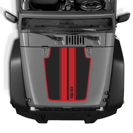 Hood Decal/Sticker - STRIPE 1941 Style Kit – for JK 2007-2018  – Made in Canada