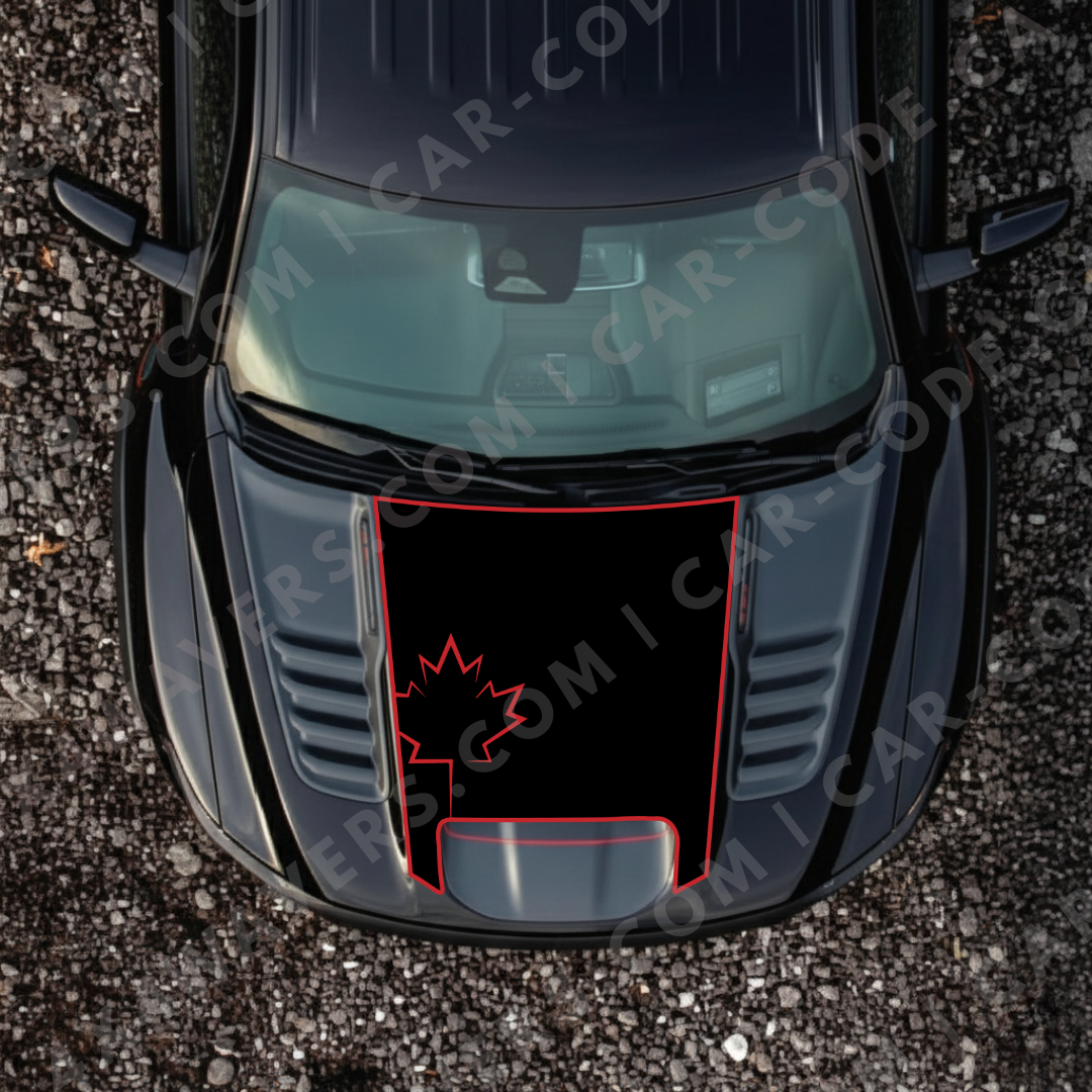 Hood Panel Decal/Sticker - Maple Leaf Graphic Kit - For Ram 1500 2019-2024 TRX - Premium Vinyl