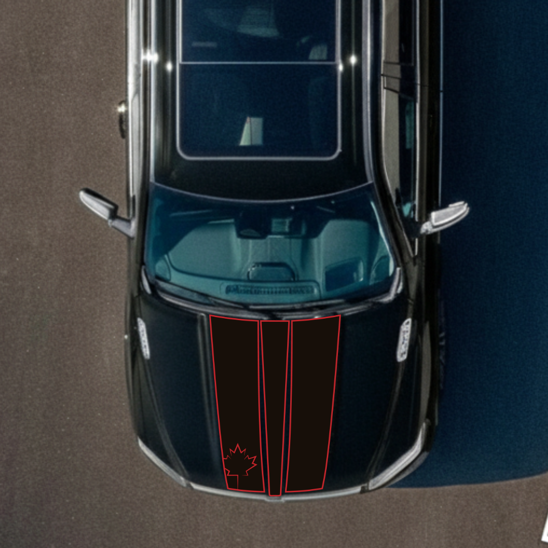 Hood Panel Decal/Sticker - Maple Leaf Graphic Kit - For Ram 1500 2019-2025 - Premium Vinyl