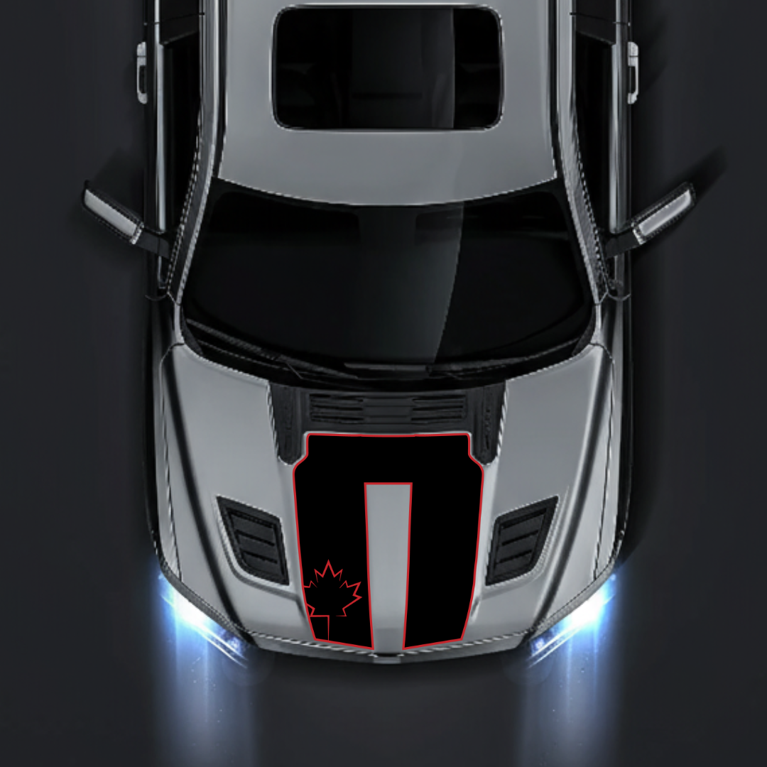 Hood Panel Decal/Sticker - Canada Leaf Graphic Kit - For Ram 1500 2019-2025 Rebel - Premium Vinyl