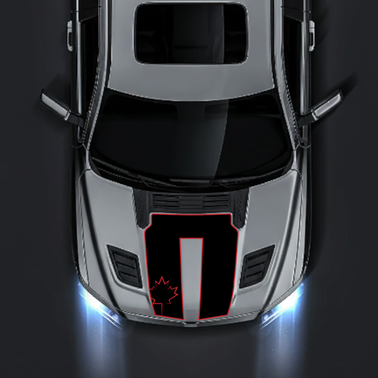 Hood Panel Decal/Sticker - Canada Leaf Graphic Kit - For Ram 1500 2019-2025 Rebel - Premium Vinyl