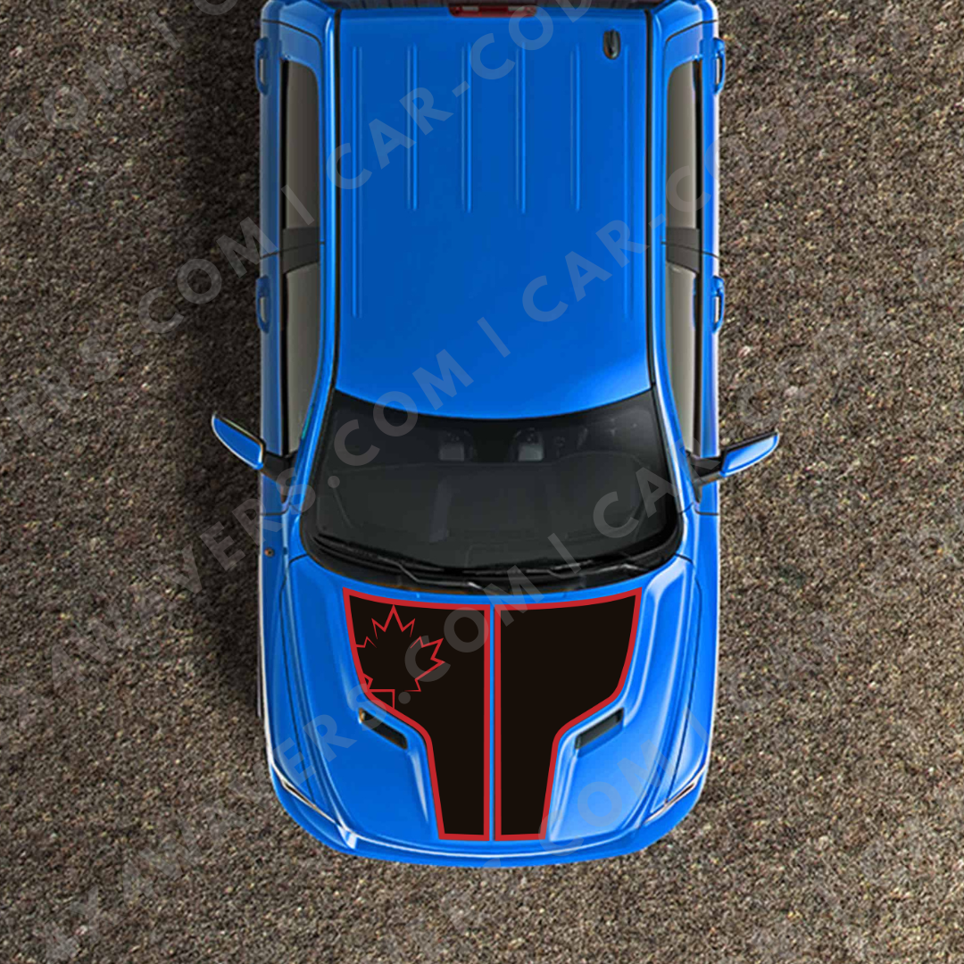 Hood Panel Decal/Sticker - Canada Leaf Graphic Kit - For Ram 1500 2009-2018 Rebel - Premium Vinyl