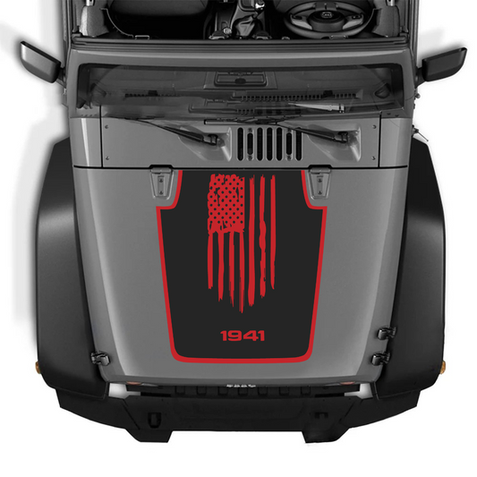 Hood Decal/Sticker - AMERICA 1941 Style Kit – for JK 2007-2018  – Made in Canada