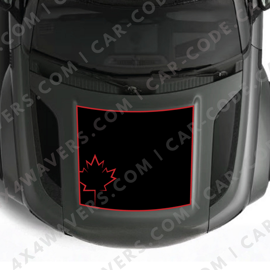 Hood Panel Decal/Sticker - Maple Leaf Graphic Kit - For Land Rover Defender 2020-2024 - Premium Vinyl