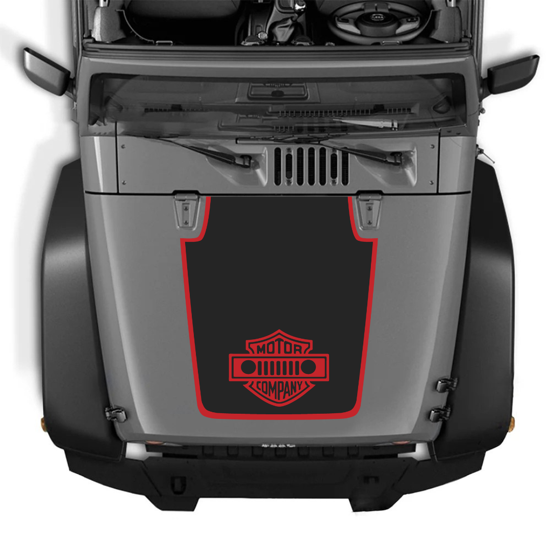 Hood Decal/Sticker - MOTOR COMPANY Style Kit - for Jeep Wrangler JK/JKU – Made in Canada