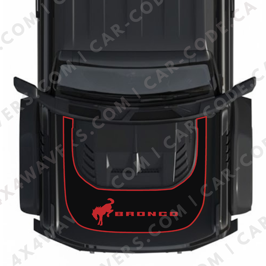 Hood Panel Decal/Sticker - Wild Horse 2 Graphic Kit - For Ford Bronco Raptor 2021-2024 - Premium Vinyl