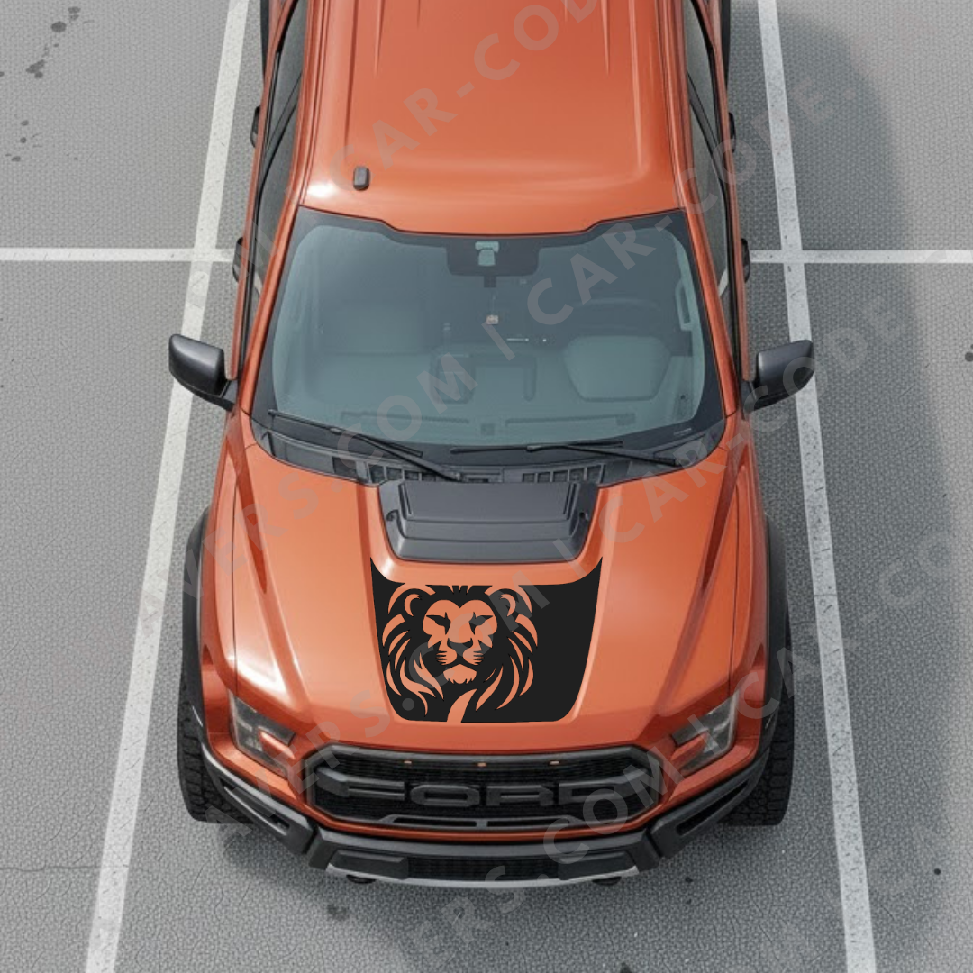 Ford F-150 Raptor Hood Panel – Lion Crest (Cut-Out or Solid) – 2017–2025 – Printed Matte 3M or Avery Cut-Vinyl