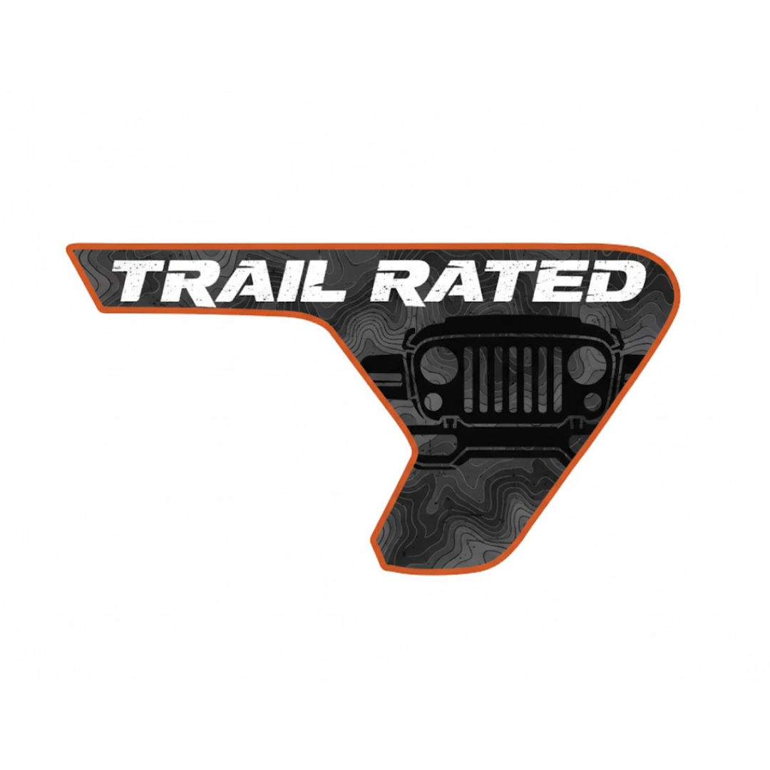 Fender Insert Decal/Sticker - Trail Rated Graphic Kit - For Jeep Wrangler/Gladiator JL/JLU/JT 2018+ - Premium Vinyl