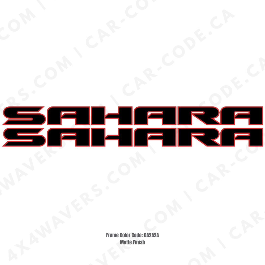Hood Sides Decal/Sticker - SAHARA Style Kit  – for Jeep Wrangler Models – Made in Canada