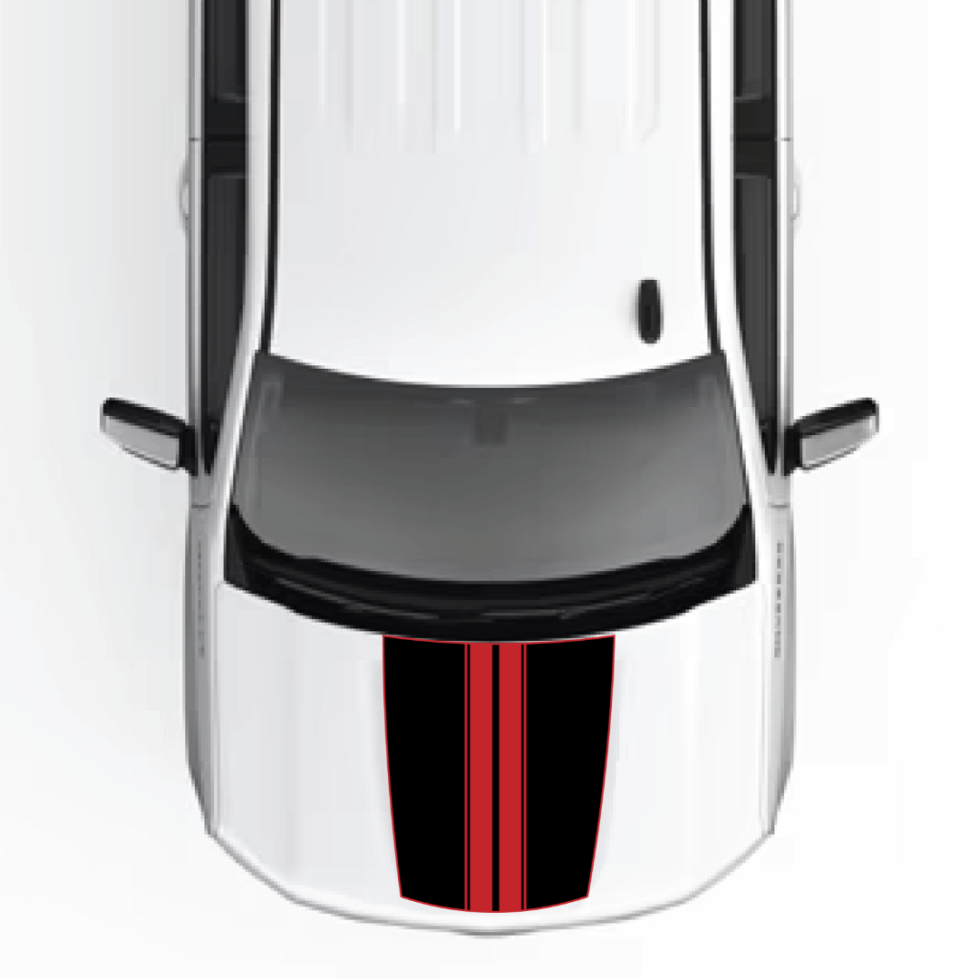 Hood Panel Decal/Sticker - Racing Stripes Graphic Kit - For Chevrolet Silverado 2019-2024 - Premium Vinyl