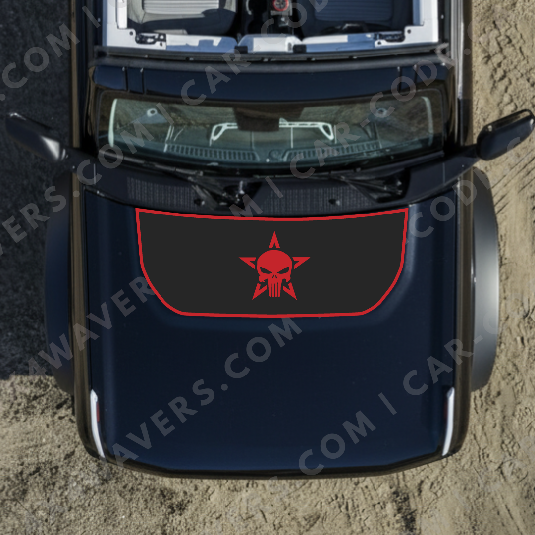 Hood Panel Decal/Sticker - Star Style Graphic Kit - For Ford Bronco 2021-2024 - Premium Vinyl