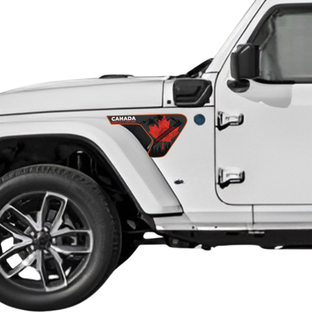 Fender Insert Decal/Sticker - Truly Canadian Graphic Kit - For Jeep Wrangler/Gladiator JL/JLU/JT 2018+ - Premium Vinyl
