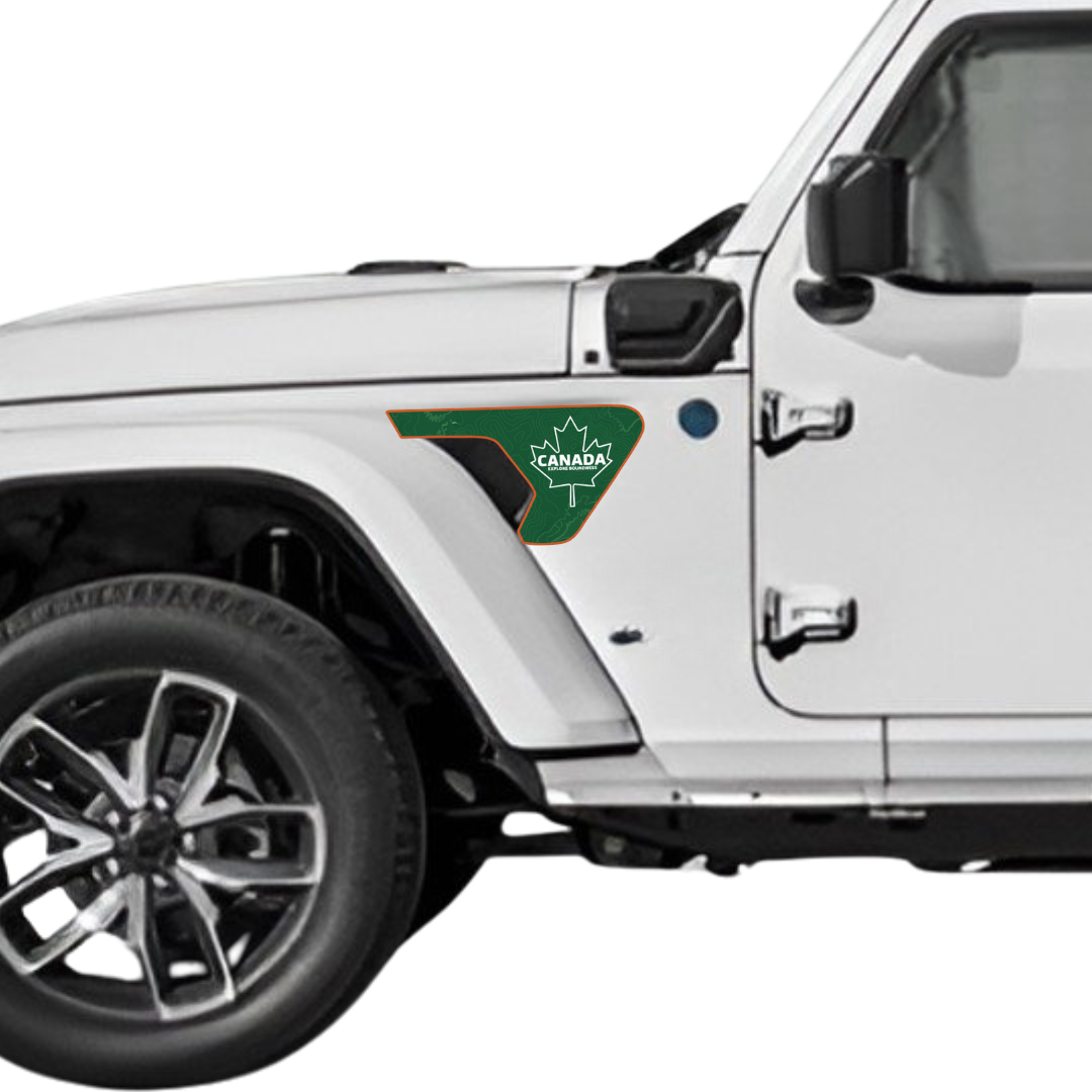Fender Insert Decal/Sticker - Truly Canadian Graphic Kit - For Jeep Wrangler/Gladiator JL/JLU/JT 2018+ - Premium Vinyl
