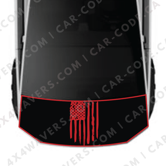 Hood Panel Decal/Sticker - USA Flag Graphic Kit - For Tesla Cybertruck - Premium Vinyl