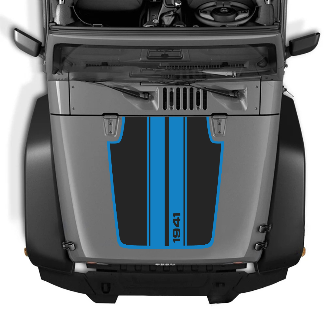 Hood Decal/Sticker - STRIPE 1941 Style Kit – for JK 2007-2018  – Made in Canada