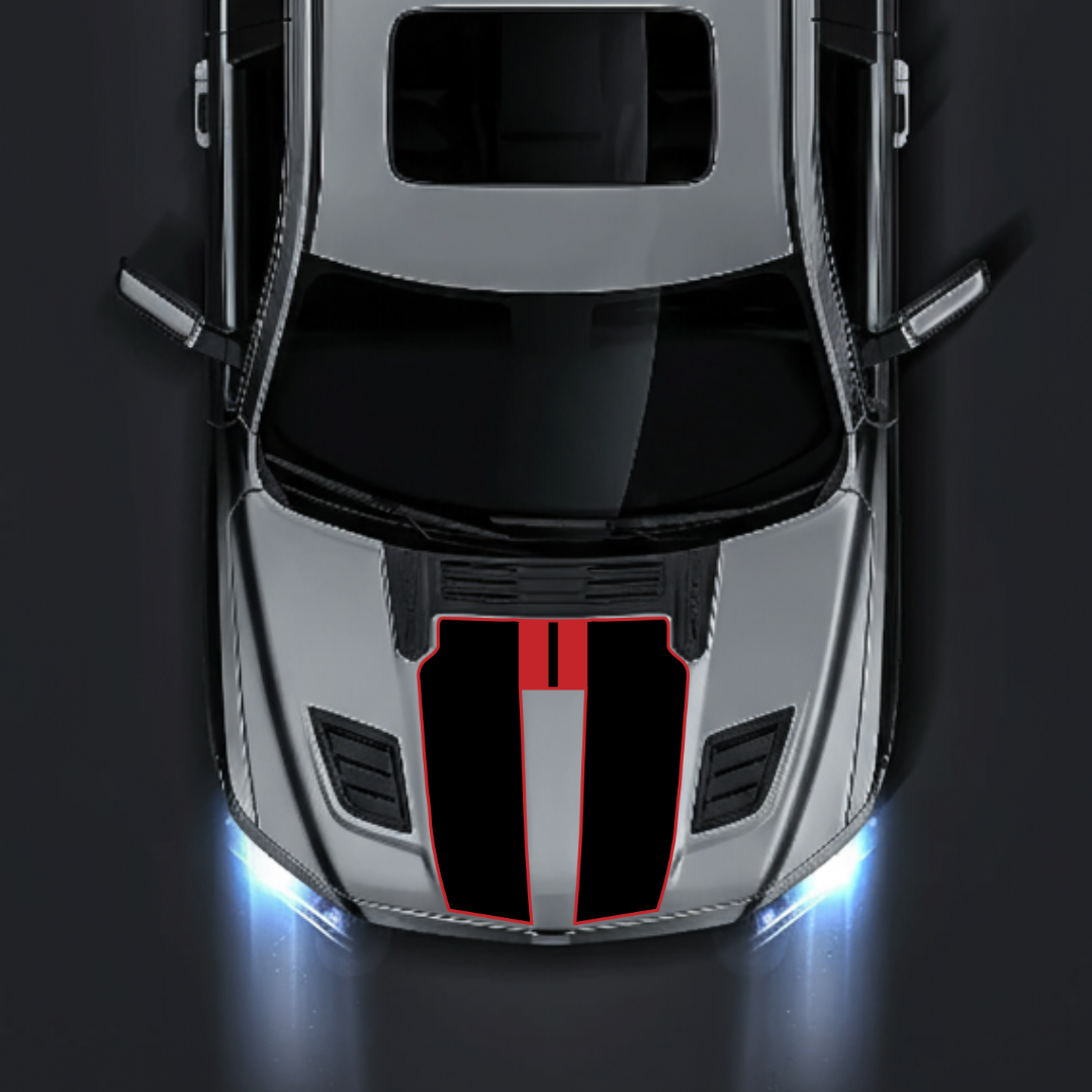 Hood Panel Decal/Sticker - Racing Stripes Graphic Kit - For Ram 1500 2019-2025 Rebel - Premium Vinyl